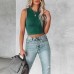 Cross border 2022 Summer New Amazon Europe America Fashion Solid Round Neck Sleeveless Women's Shirt OM9910 Cross border 2022 Summer New Amazon Europe America Fashion Solid Round Neck Sleeveless Women's Shirt OM9910