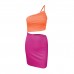 Amazon cross-border design sense, small number, one shoulder drawstring dress, female summer hollow bag hip sling dress Amazon cross-border design sense, small number, one shoulder drawstring dress, female summer hollow bag hip sling dress