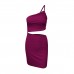 Amazon cross-border design sense, small number, one shoulder drawstring dress, female summer hollow bag hip sling dress Amazon cross-border design sense, small number, one shoulder drawstring dress, female summer hollow bag hip sling dress