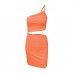 Amazon cross-border design sense, small number, one shoulder drawstring dress, female summer hollow bag hip sling dress Amazon cross-border design sense, small number, one shoulder drawstring dress, female summer hollow bag hip sling dress